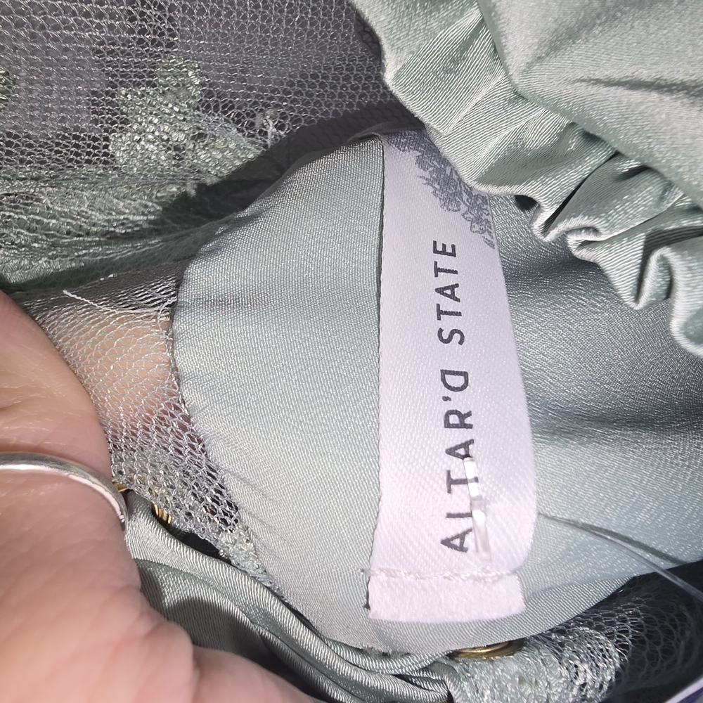 Altar'd State Green Lace Chemise with Corset Bodice Dress - Picture 5 of 7